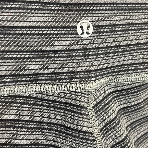 Lululemon Wunder Under 4 Crop Textured Stripe Slate Leggings Grey Coal Yoga - Picture 9 of 16